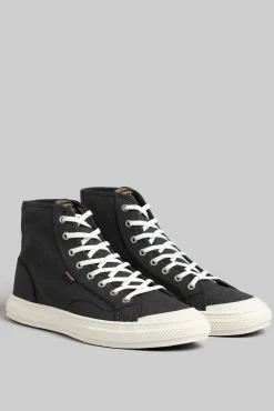 Superdry Zapatillas Deportivas De Cana Alta En Piel Vegana Vulcanizadas Con Logotipo Vintage Logo Negro New