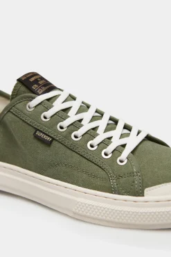 Superdry Zapatillas Deportivas Veganas De Lona Y Cana Baja Kaki Claro New
