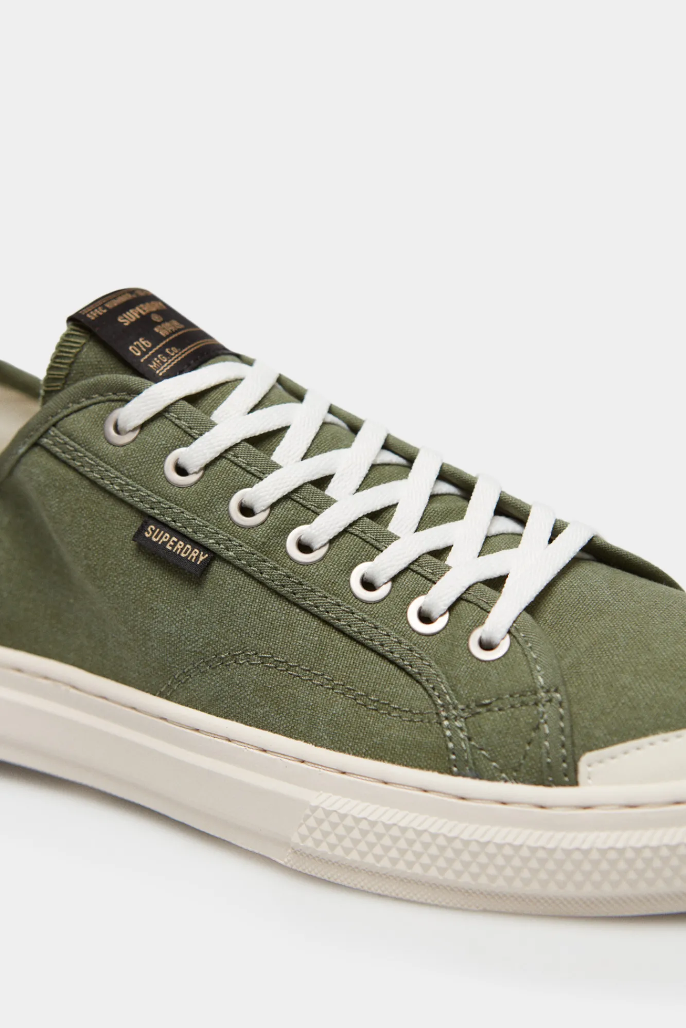 Superdry Zapatillas Deportivas Veganas De Lona Y Cana Baja Kaki Claro New