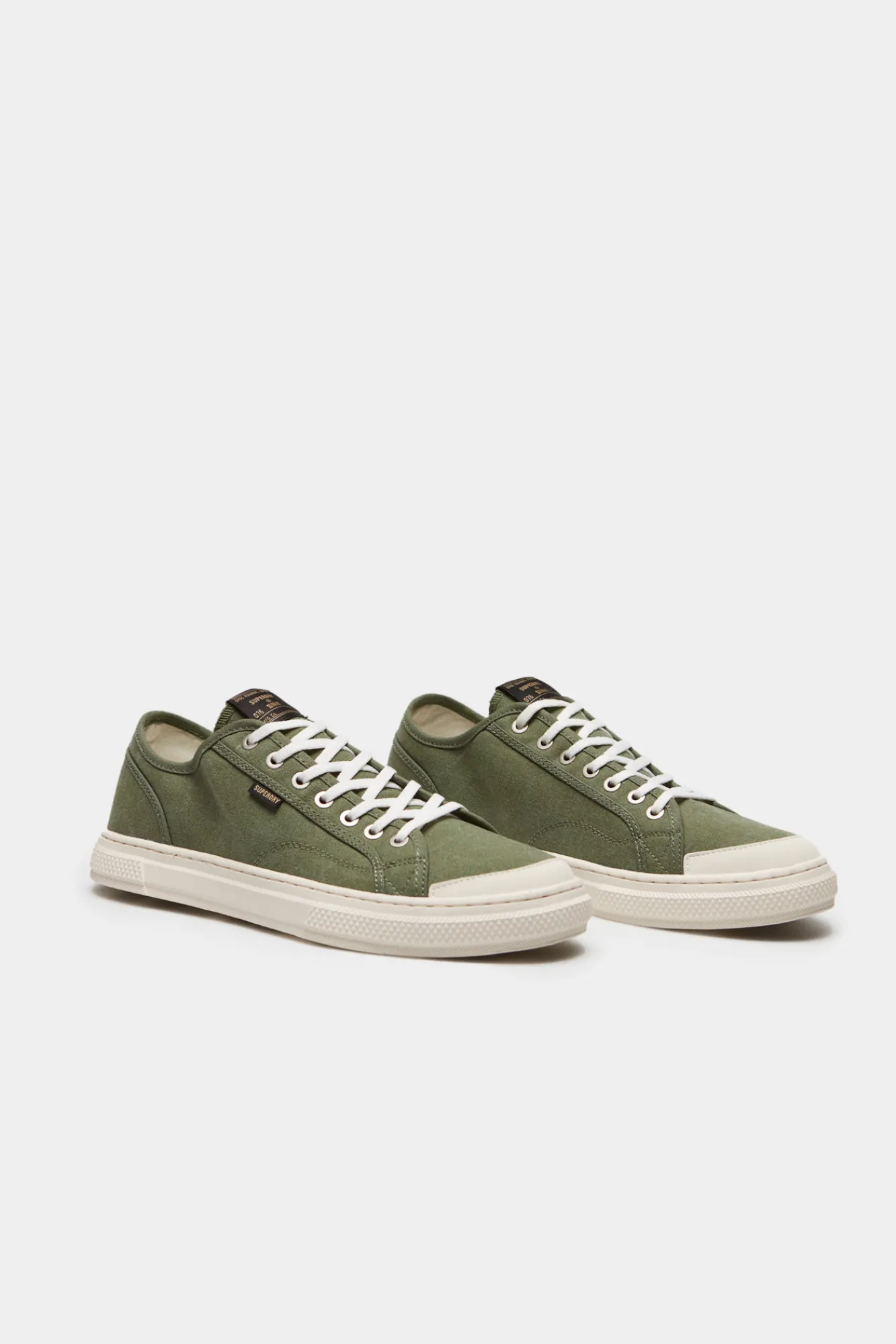 Superdry Zapatillas Deportivas Veganas De Lona Y Cana Baja Kaki Claro New