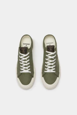 Superdry Zapatillas Deportivas Veganas De Lona Y Cana Baja Kaki Claro New