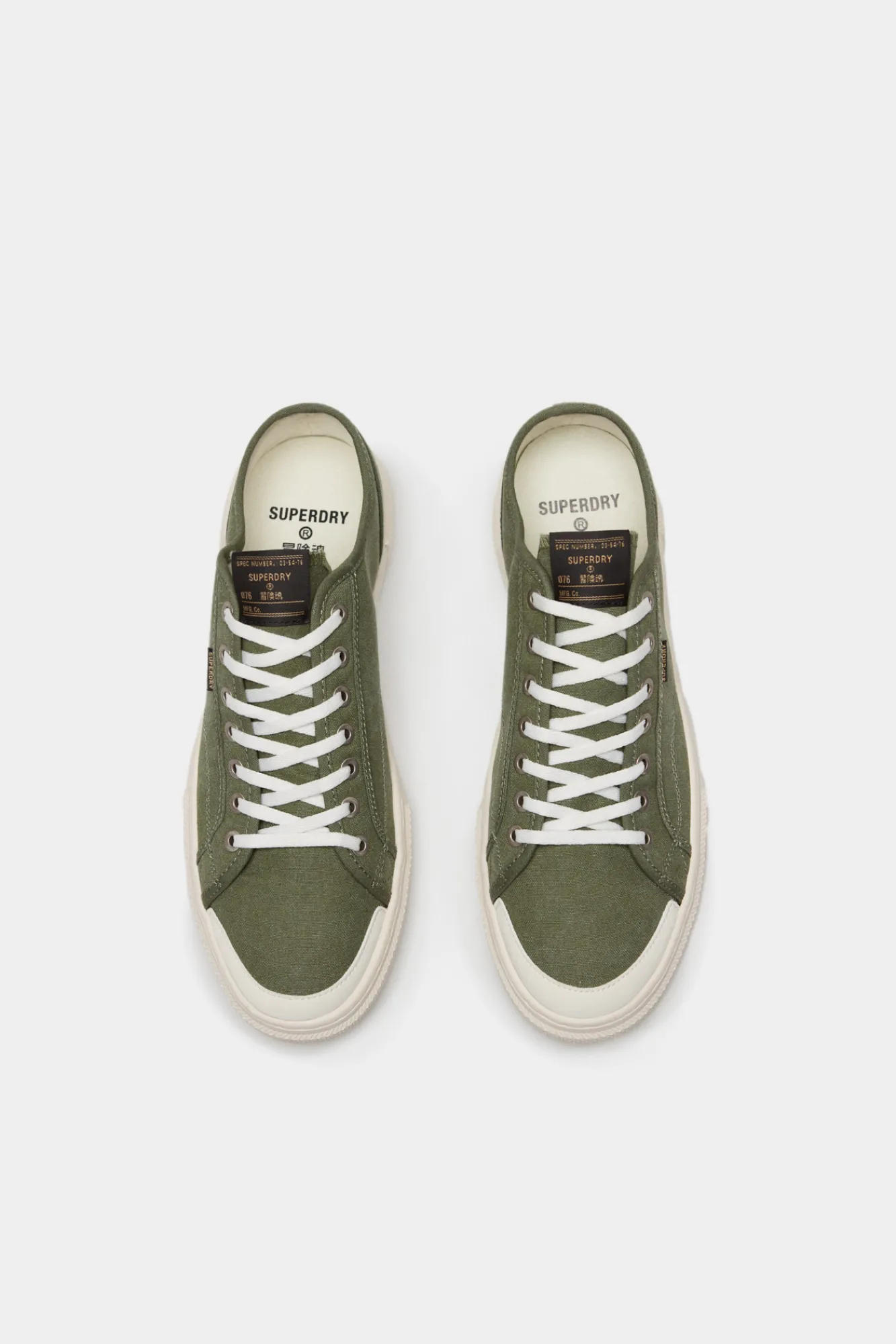 Superdry Zapatillas Deportivas Veganas De Lona Y Cana Baja Kaki Claro New