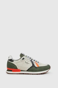 Pepe Jeans Zapatillas Running Retro. Kaki Oscuro Outlet
