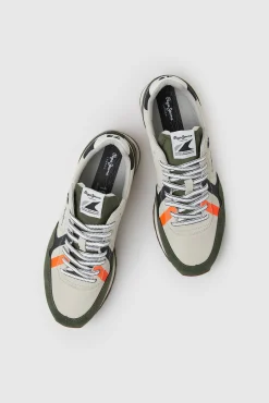 Pepe Jeans Zapatillas Running Retro. Kaki Oscuro Outlet